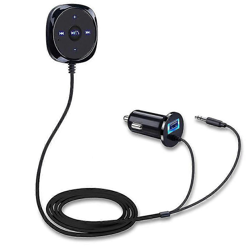 Bluetooth Car Kit Bluetooth Receiver, Bluetooth Hands-free Audio Adapter Built-in Microphone Air Vent Clip, 2.1a Usb Car