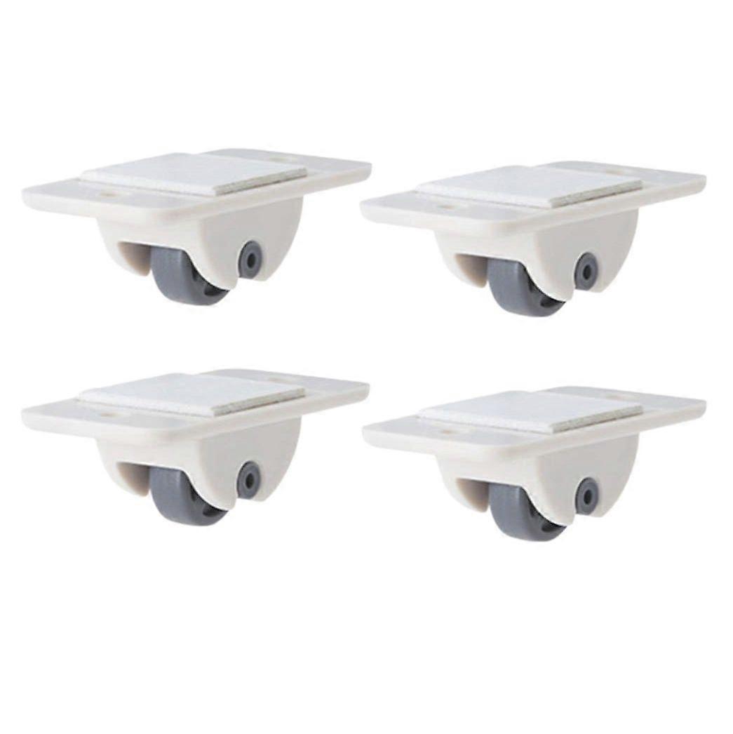 4 Pcs Self Adhesive Casters Wheels for Storage Box Trash Can Single Direction Non-Swivel Casters No Drilling