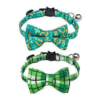 2pcs Dog Collar, Adjustable Cat Collar with Bowtie, Pet Gift Collar, Bowtie Dog Collars for Small Pets, 1.0*28cm