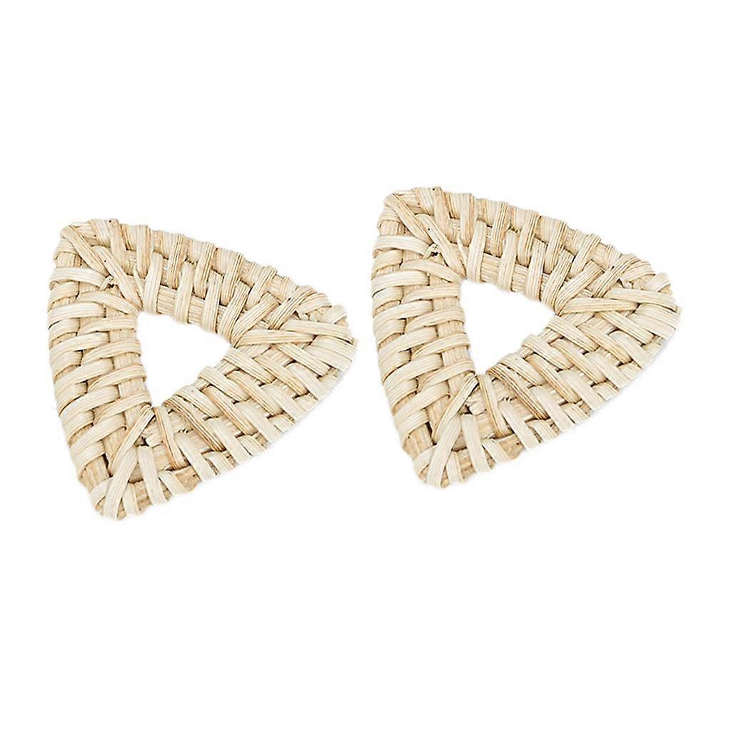 Natural Wicker Rattan Earring DIY Ornament Hand Rattan Weaving Bohemian Style