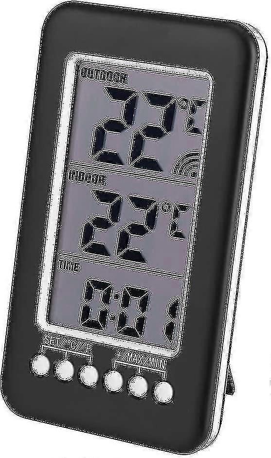 Wireless Indoor Outdoor Thermometer Digital Lcd Displaypreview Sensor Led Screen Black Digital Clock