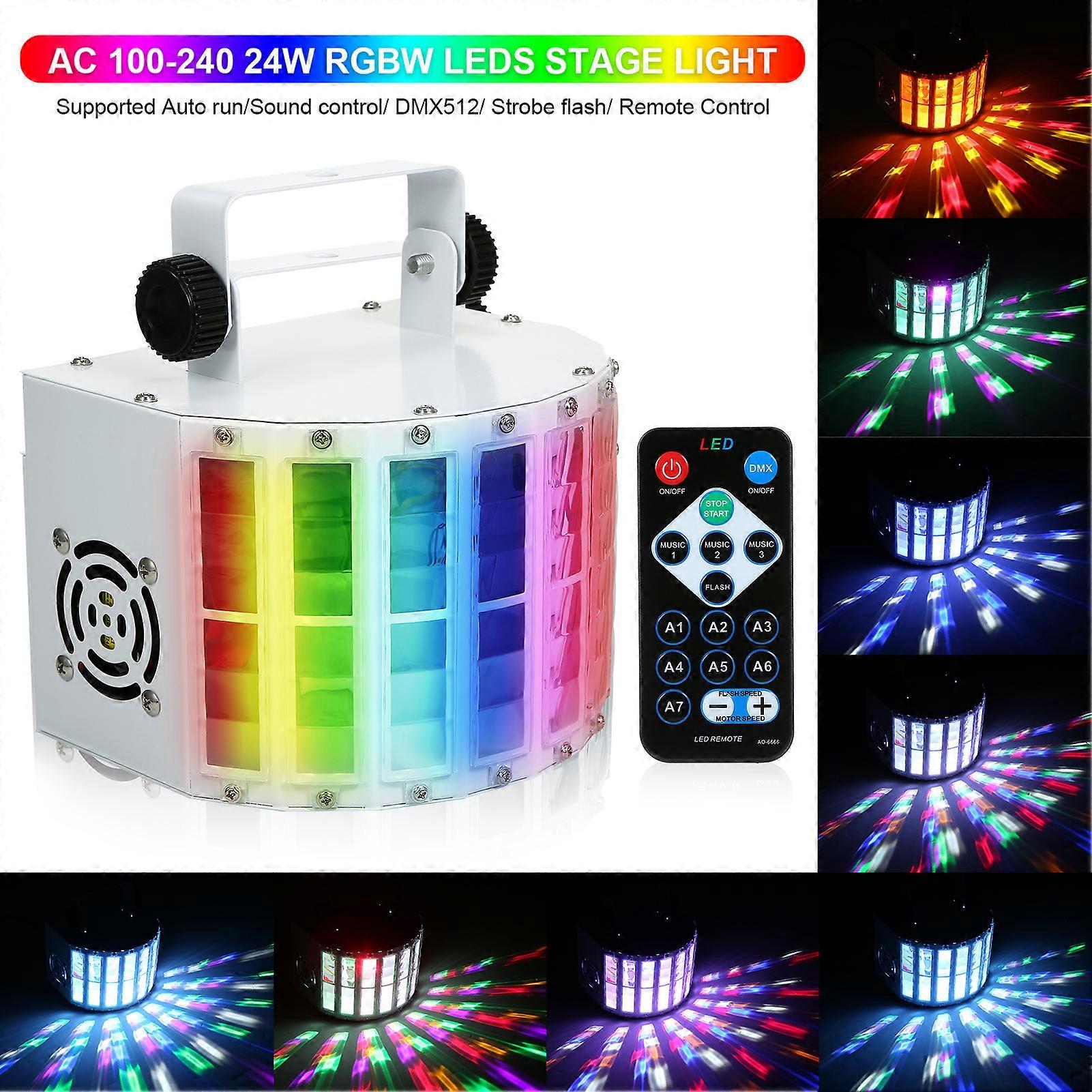 100-240V 24W RGBW LEDs 7 Channel Dmx 512 Voice-activated Voice-control Automatic Control LED Projector DJ Home KTV Disco Stage Lighting Lights