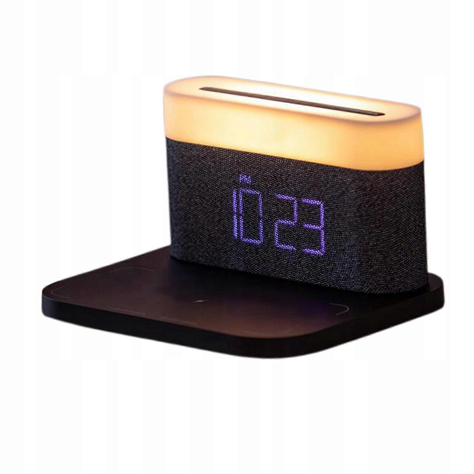 Digital Alarm Clock With 15w Wireless Charger, Led Display,