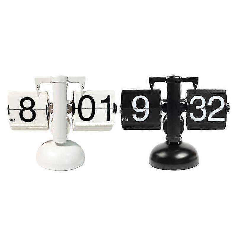Vintage Flip Page Clock Automatic Page Turning for Time Clocks Decor for Home Bedroom Office Desktop Decoration G