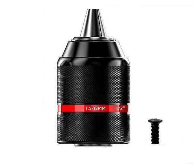 1.5-13mm Self-Tightening Keyless Drill Chuck 1/2''-24UNF, Contains a reverse thread screw