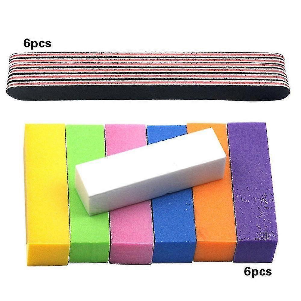 12 adet Tırnak Törpüğü ve Tamponları - Yumuşatma ve Şekillendirme için Profesyonel Manikür Seti