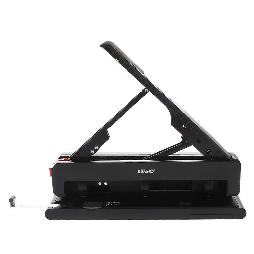 Office Round Hole Puncher with Positioning Scale Confetti Storage Bin Manual Punching Tool 2-hole/3-hole Adjustable