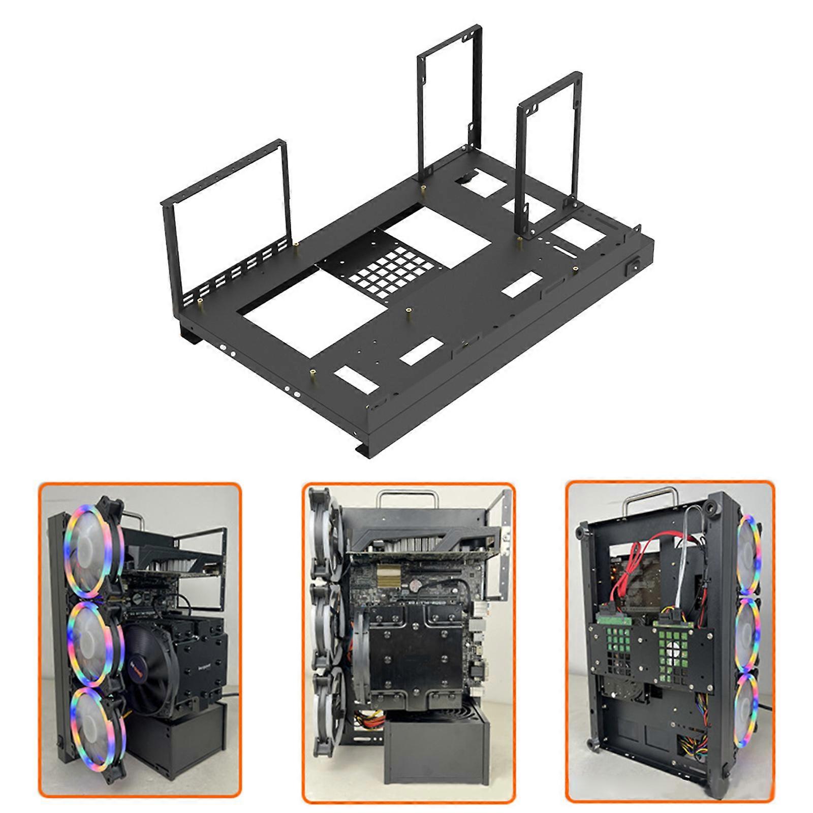 Steel Plate Miner Rig Case GPU Mining Frame Expert Bitcoin Mining Rack for  Motherboard Mining Air
