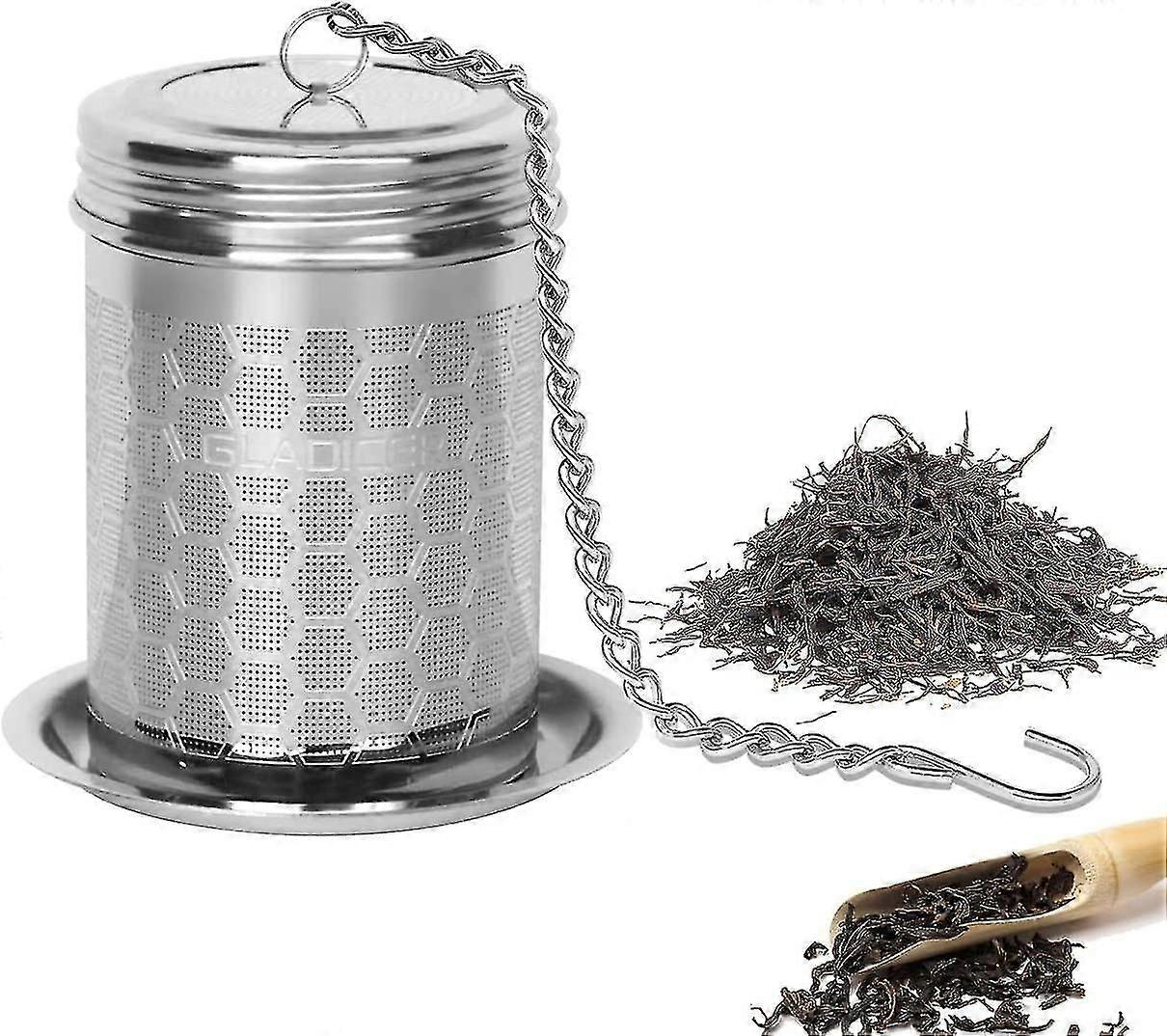 Teesieb aus Edelstahl mit feinem Netz, wiederverwendbarem Filter im Wabendesign - langlebig und leicht zu reinigen