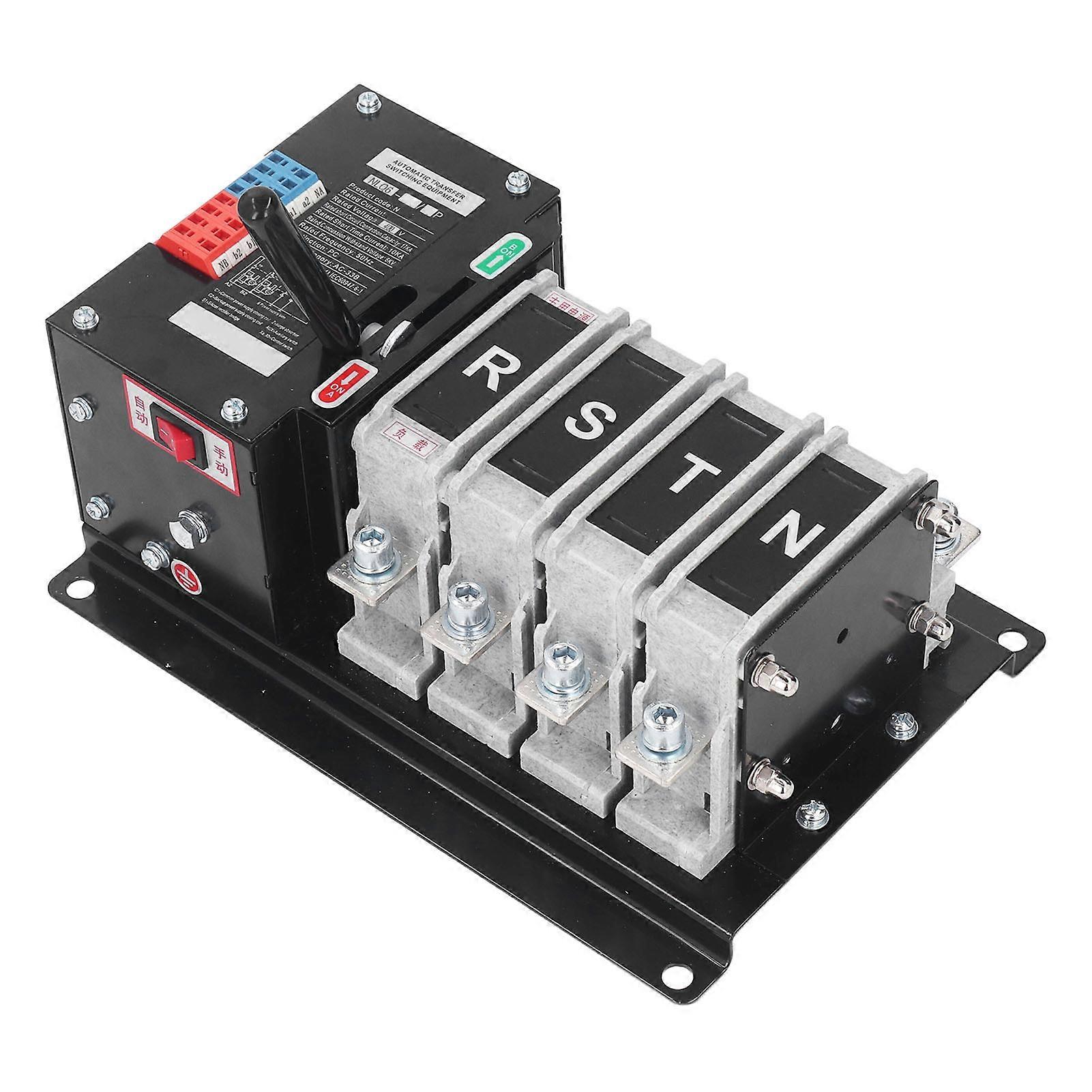 Interruttore di trasferimento automatico a doppia alimentazione 4P Funzionamento manuale automatico Interruttore di commutazione del generatore al millisecondo AC400V 125A 