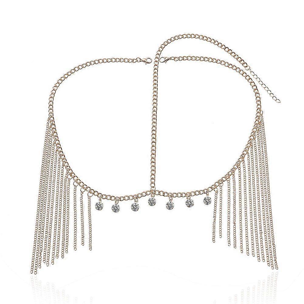 Golden Goddess Head Chain with Tassel Elegant Hair Accessory for Parties and Events