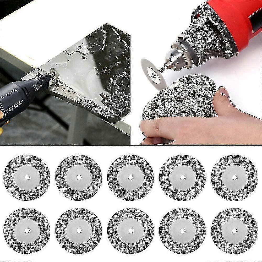 30mm Diamond Cutting Disc Saw Blades for Compatible Brands and Accessories for Stone, Jade, and Glass, Suitable for Rotary Tools with Two Ma