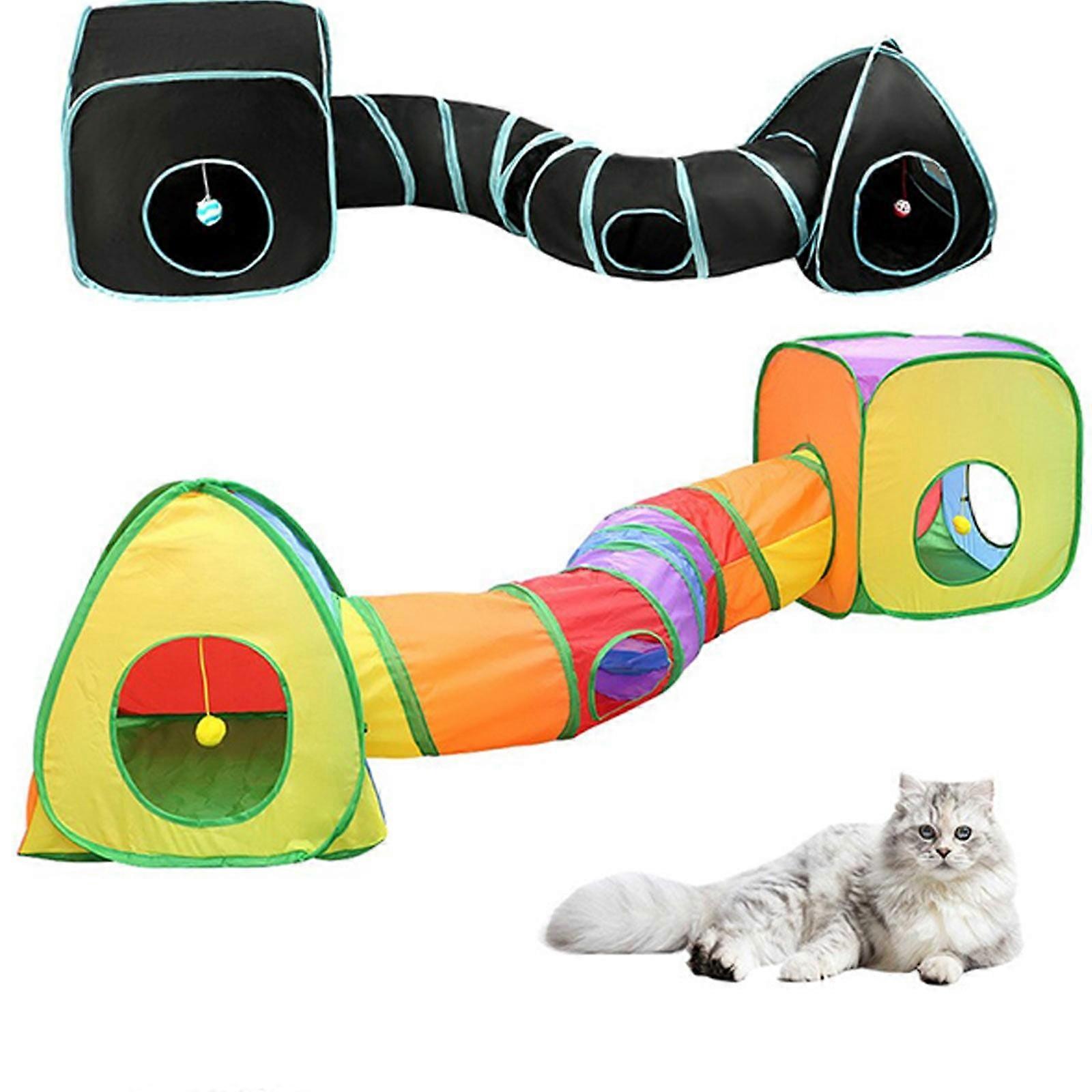 Home Essentials PetCat Toy Rain Bow Tunnel/Interactive Drill Bucket Set/Foldable CatTunnel + Tent 2 Tents +1 Tunnel Closeouts