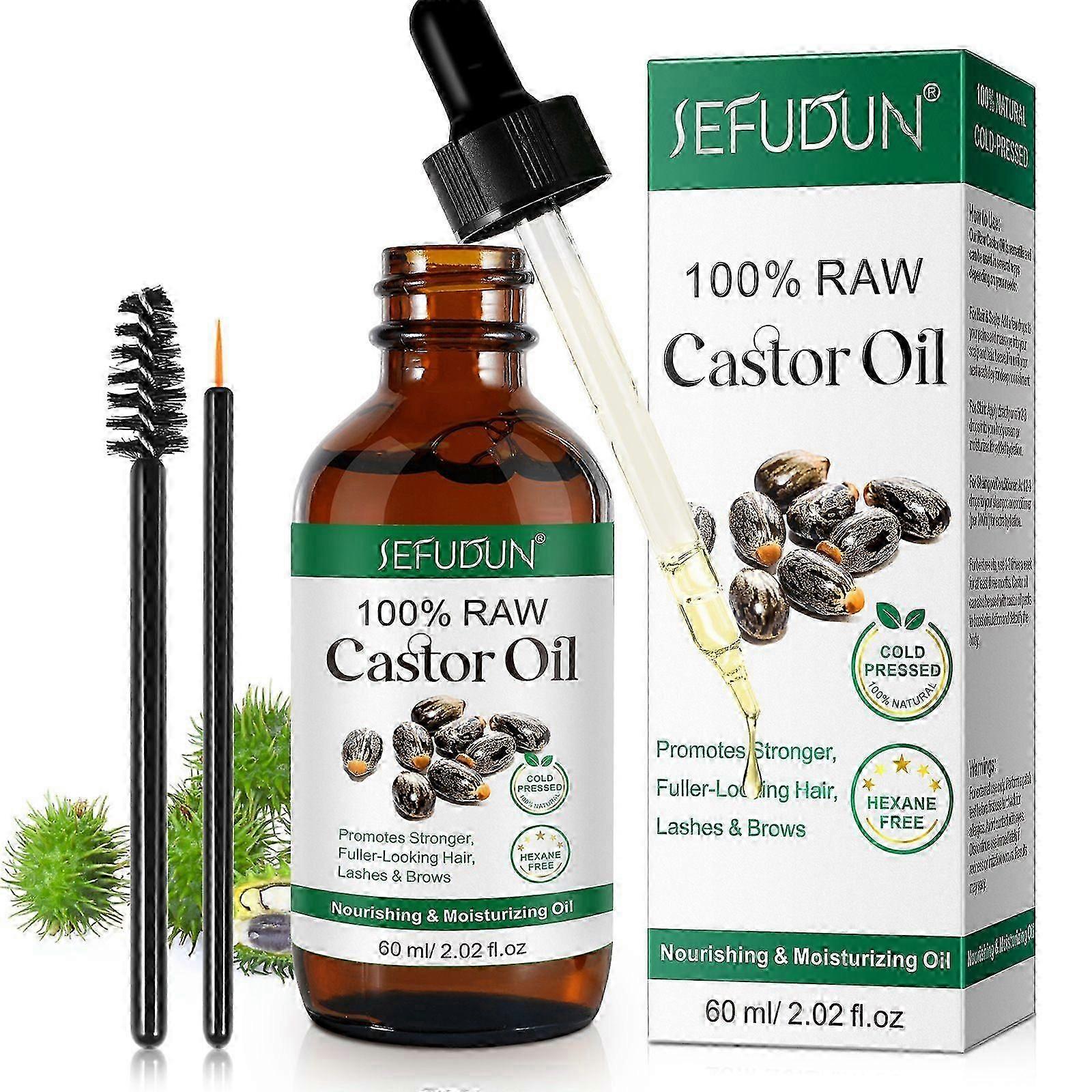 Castor Oil, Organic Castor Oil, Pure Castor Oil Helps Stimulates Hair Growth, Moisturizes the Scalp and Reduce Dandruff, Reduce Fine Lines and Tighten