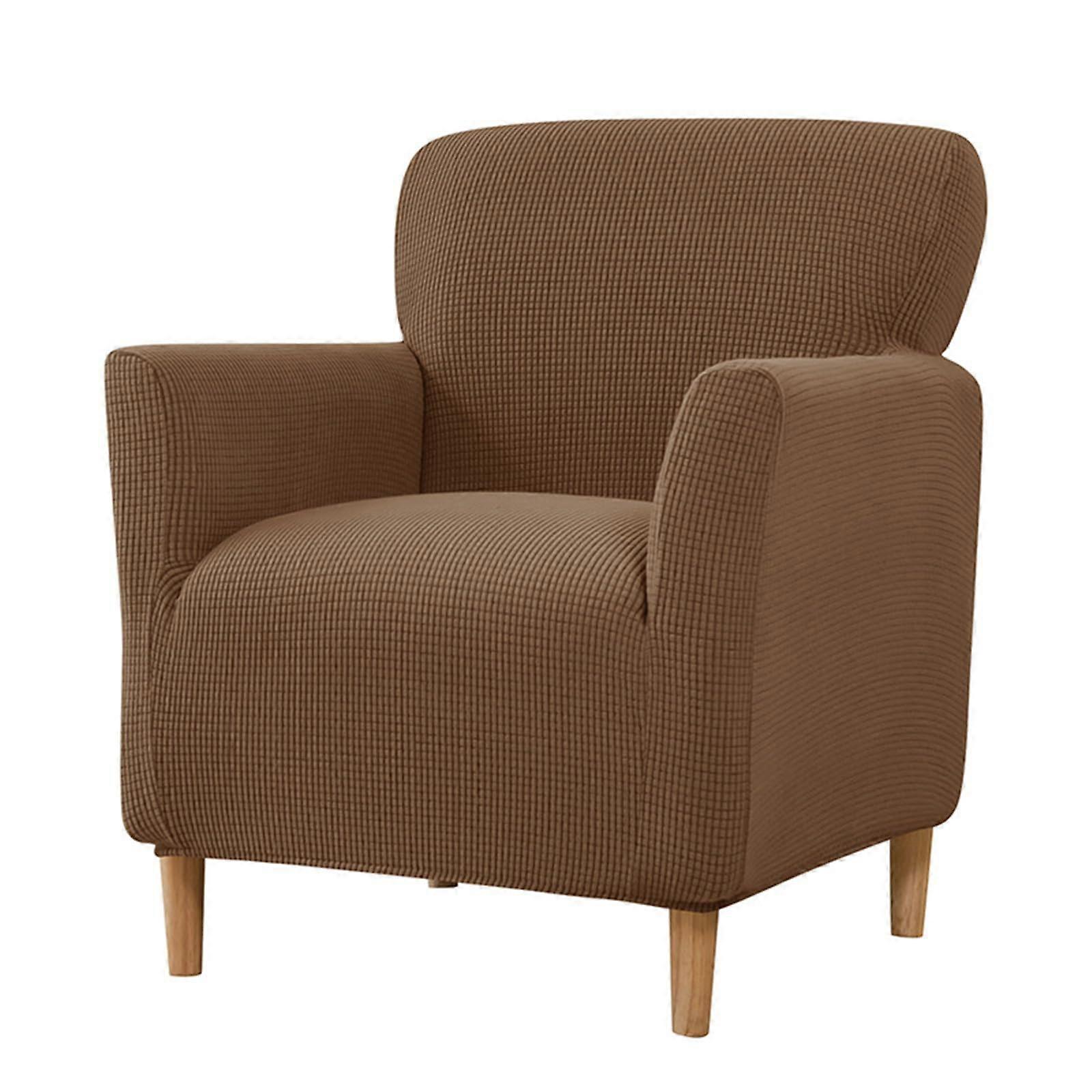 Stretch Chair Sleeves for Armchair - Dark Coffee Polyester Fabric, Stretchable Fit, Comfortable Coverage, Universal Size