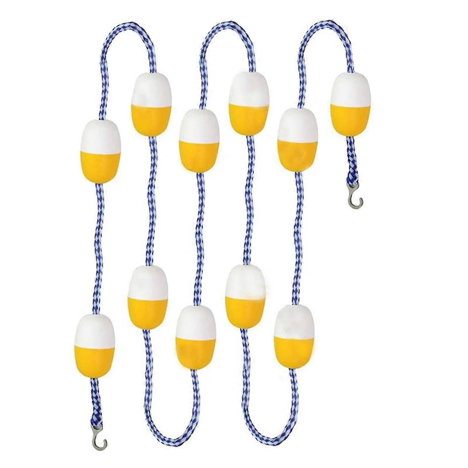 Pool Lane Divider, Adjustable Length, 15m, Yellow, With Hooks and Buoys