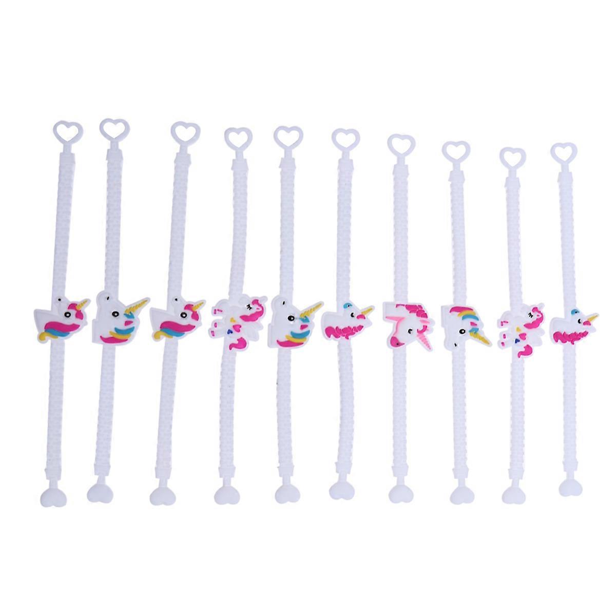 Silicone PVC Unicorn Bracelets Style Event Party Favors Awareness Expression 10Pcs