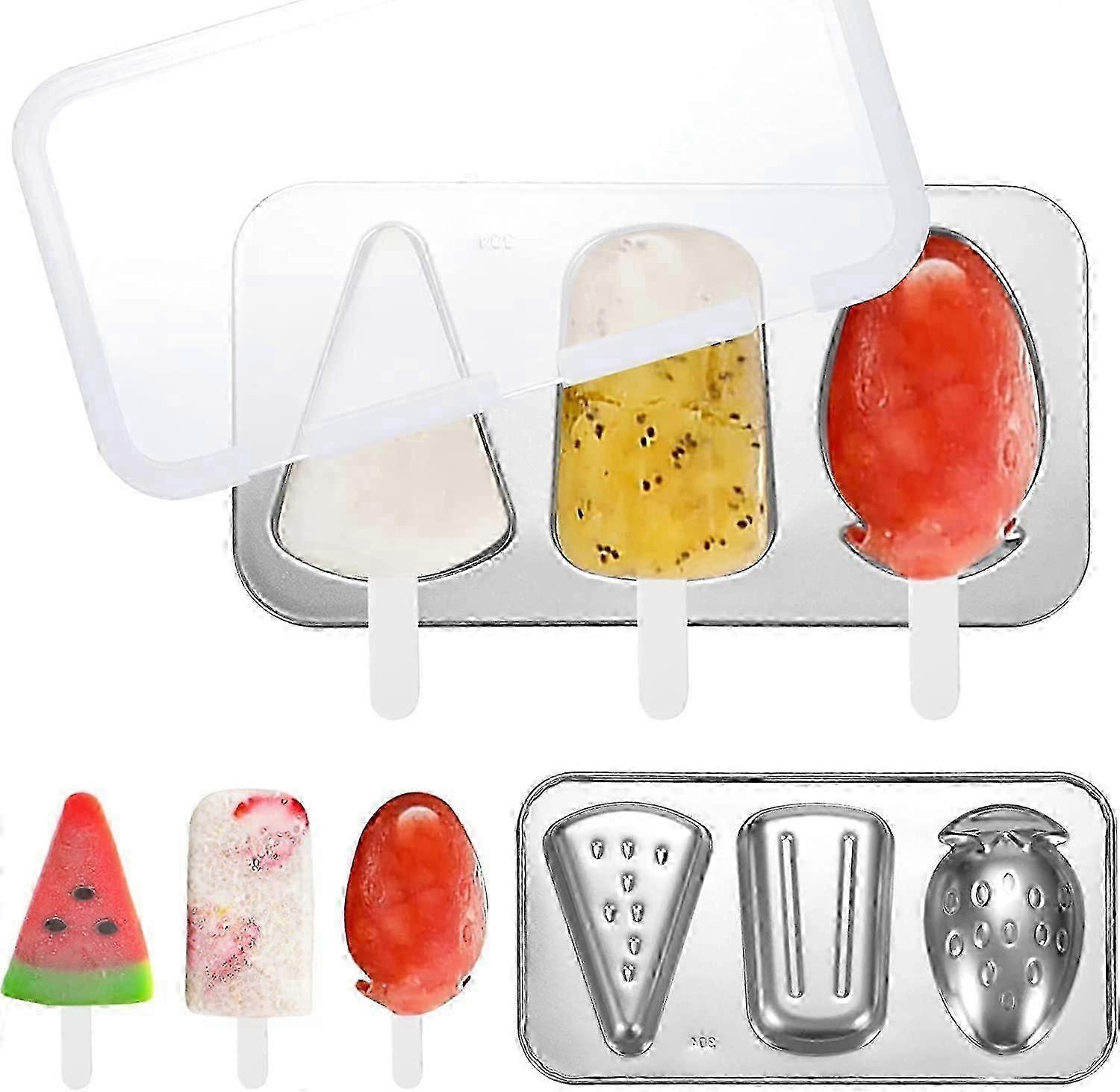 Stainless Steel Popsicle Molds, BPA Free Reusable Popsicle Molds with Sticks and Lids Suitable for Certain Brand