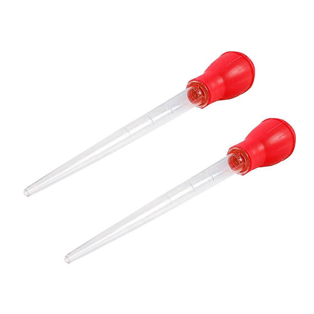 Aquarium Tool Manual Pipette Red Waste Removal 28x3x3cm 30ml 2Pcs