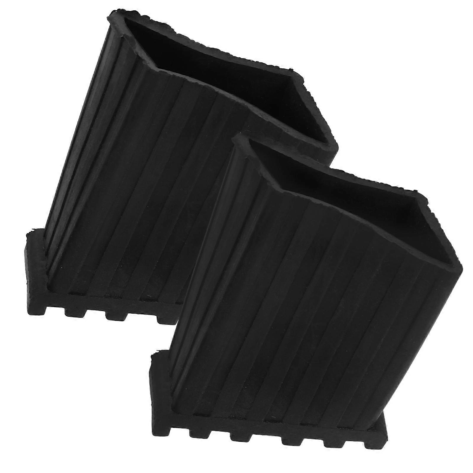 Ladder Pads For Extension Ladders Non Slip Ladder Foot Cover Rubber Black 3.34X2.75X1.41in Reduce Noise 2Pcs