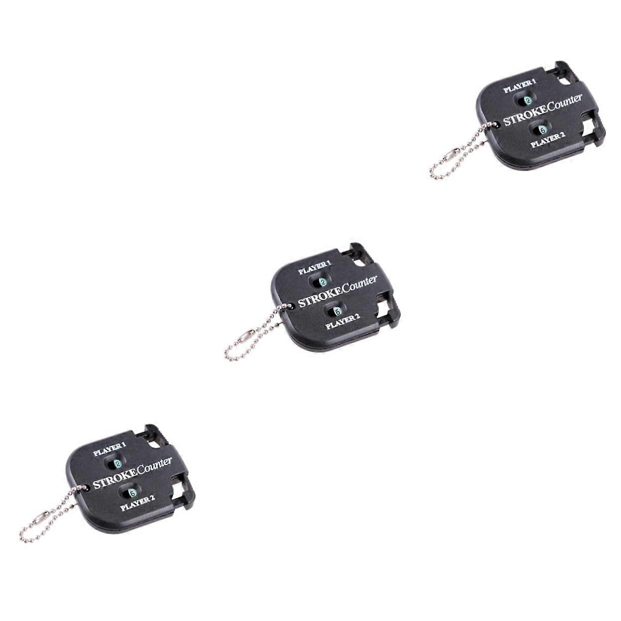 3-Piece Golf Point Tool Set - Black Mini Marker with Chain for Easy Pocket Attachment, Medium Size, 3 Pack