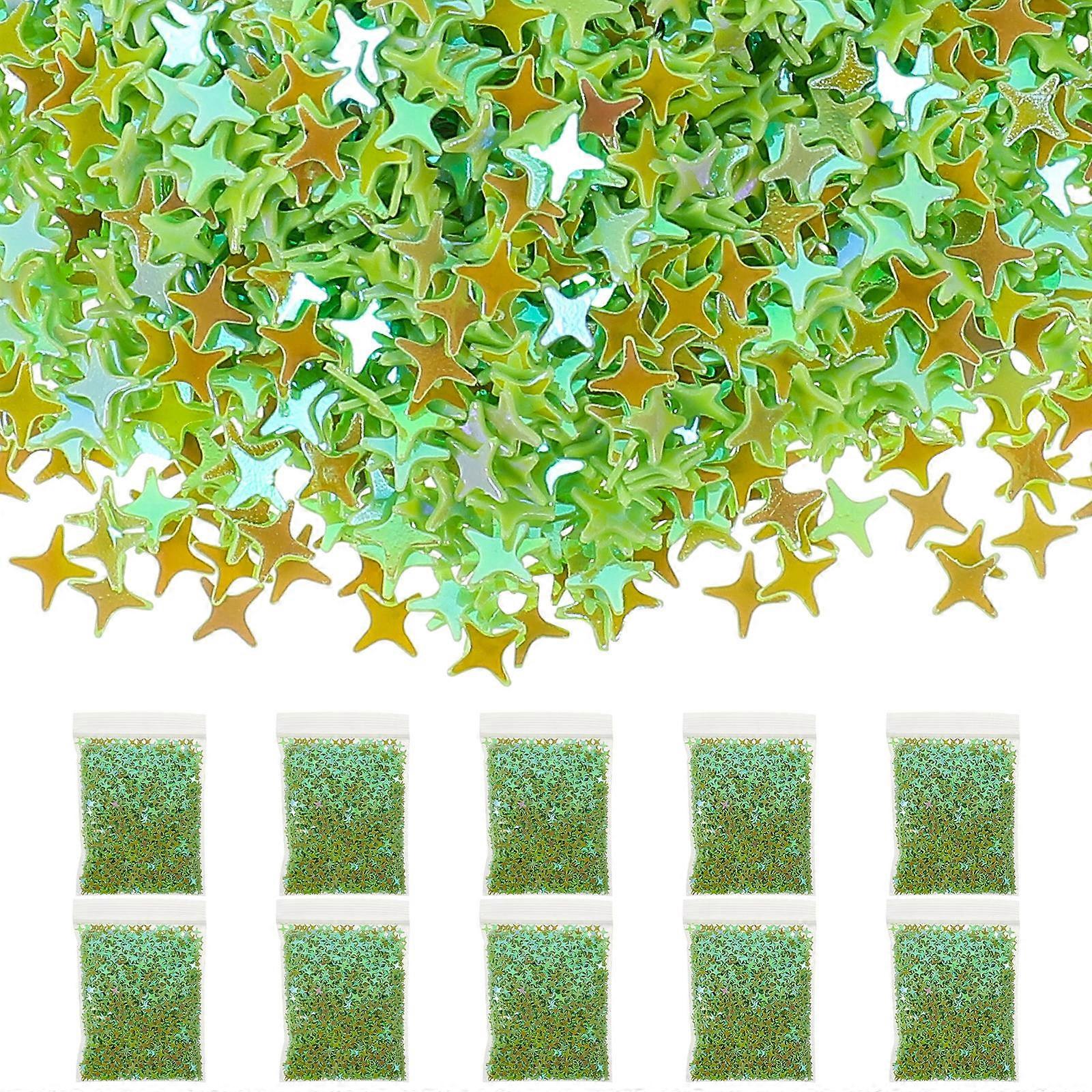 Nail Decoration Sequins Glitter Flakes Pet Material Star Shape For Diy Crafts 0.4X0.4CM 10Packs