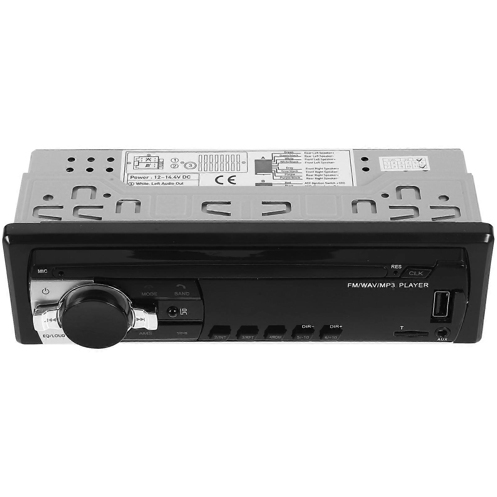 USB Music Player Car Stereo Radio Folder Audio Browse Radio Recording Car Audio System Black 18.8X6X5.8CM 1Set