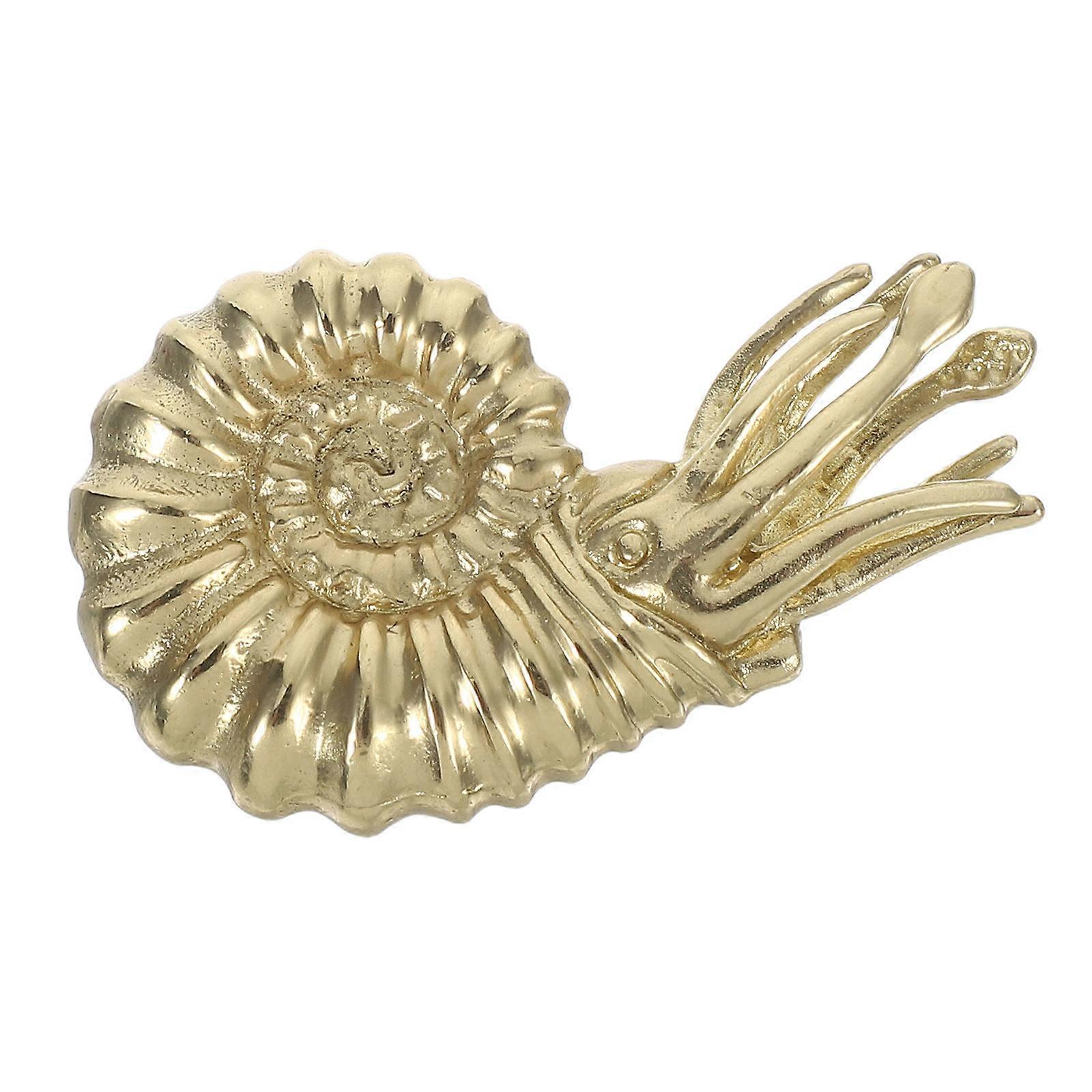 Dresser Pull Knob Vintage Brass Nautilus Cabinet Pull Solid Brass Handle For Bedside Table 1Pack