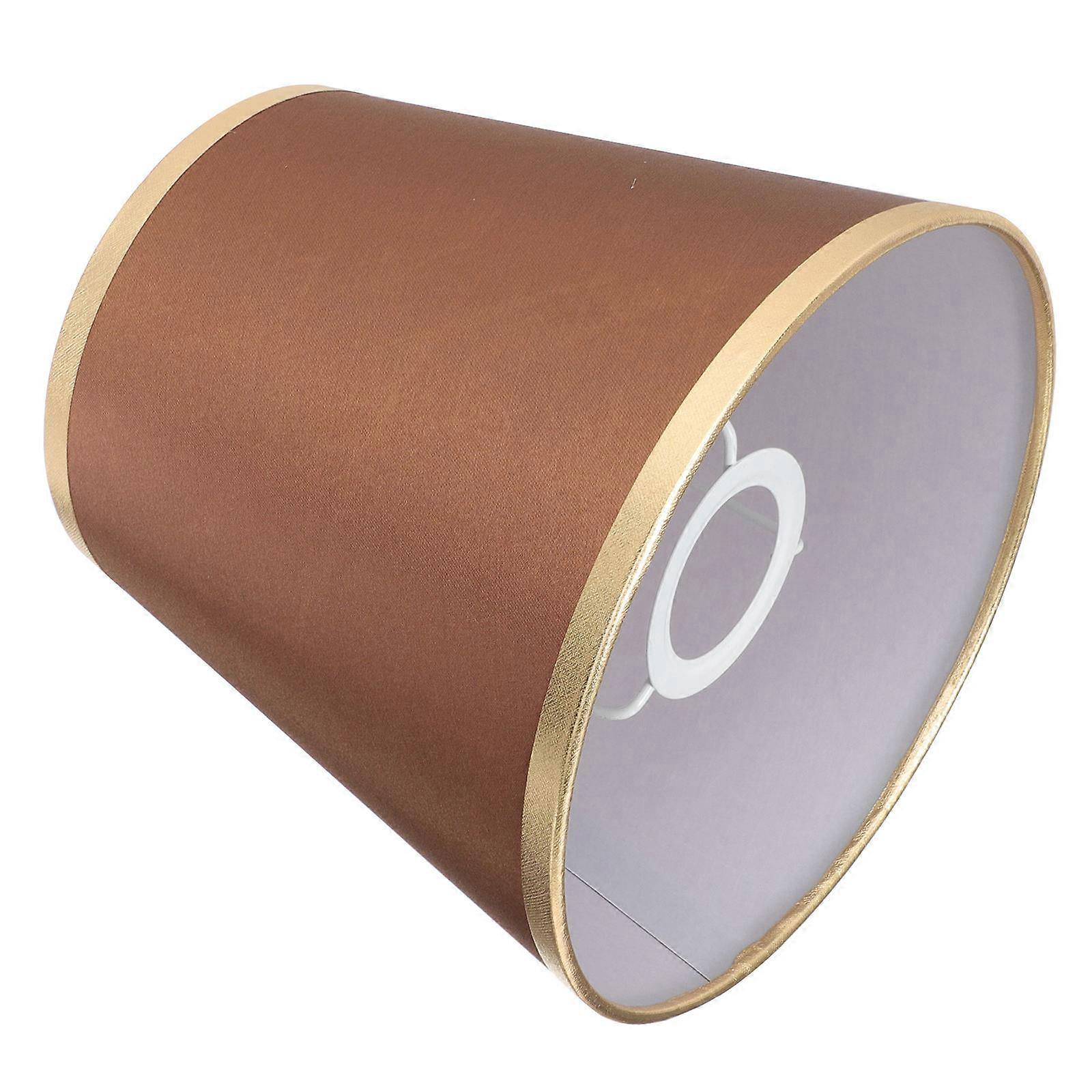 Coffee Fabric Lamp Shade Barrel Gold Cylindrical Light Shade for Table Lamps, Pendant & Ceiling Fixtures – Softens Light for Comfortable Home