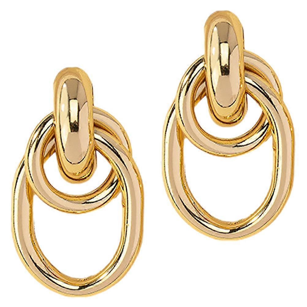 女性のためのスタイリッシュな幾何学的なサークルダングルフープイヤリング–パーティーやあらゆる機会のためのエレガントなミニマリストデザインのファッションアクセサリー