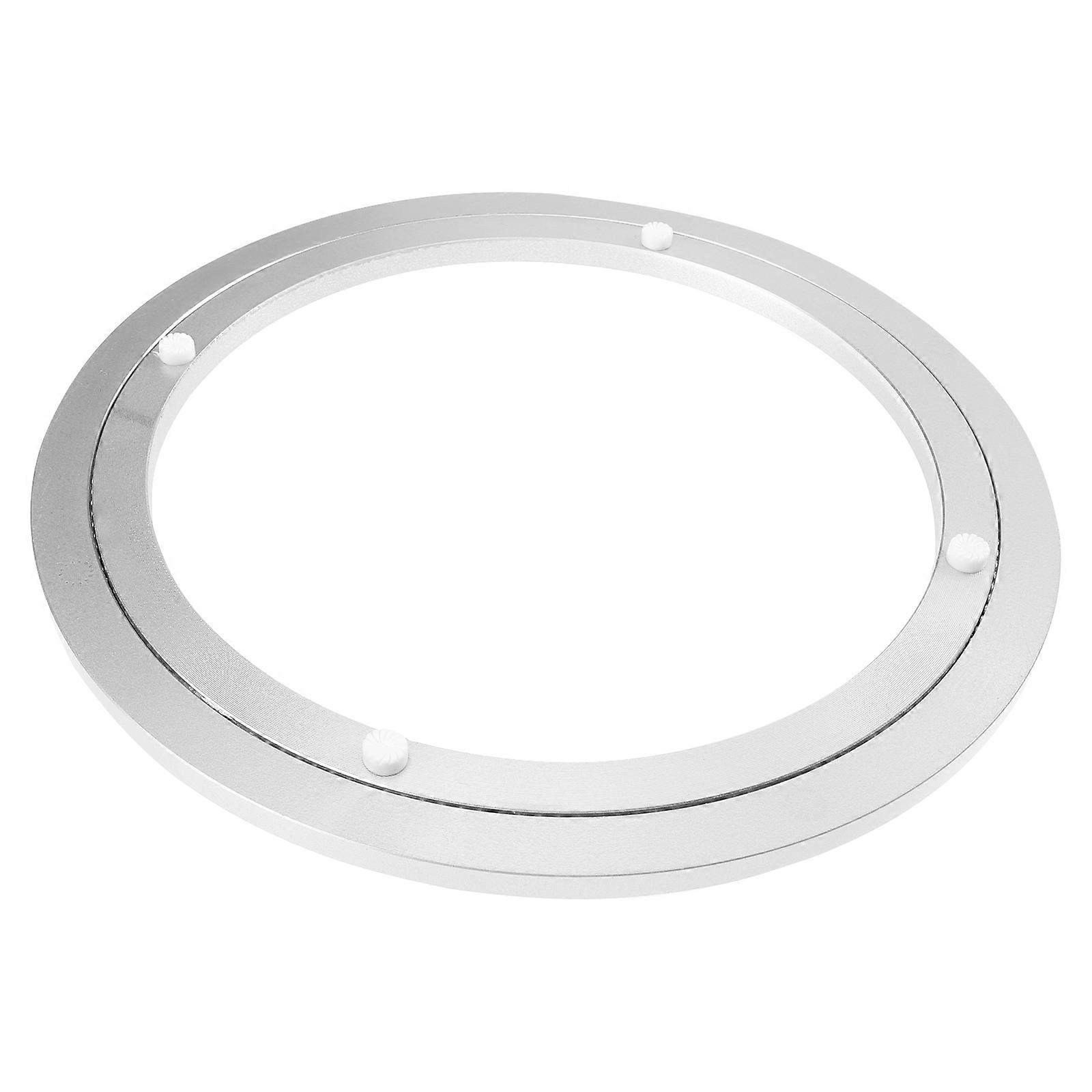 Convenient For Kitchen Table Turntable Round Rotating Plate 25x25cm Silver For Dining Tables 1Set