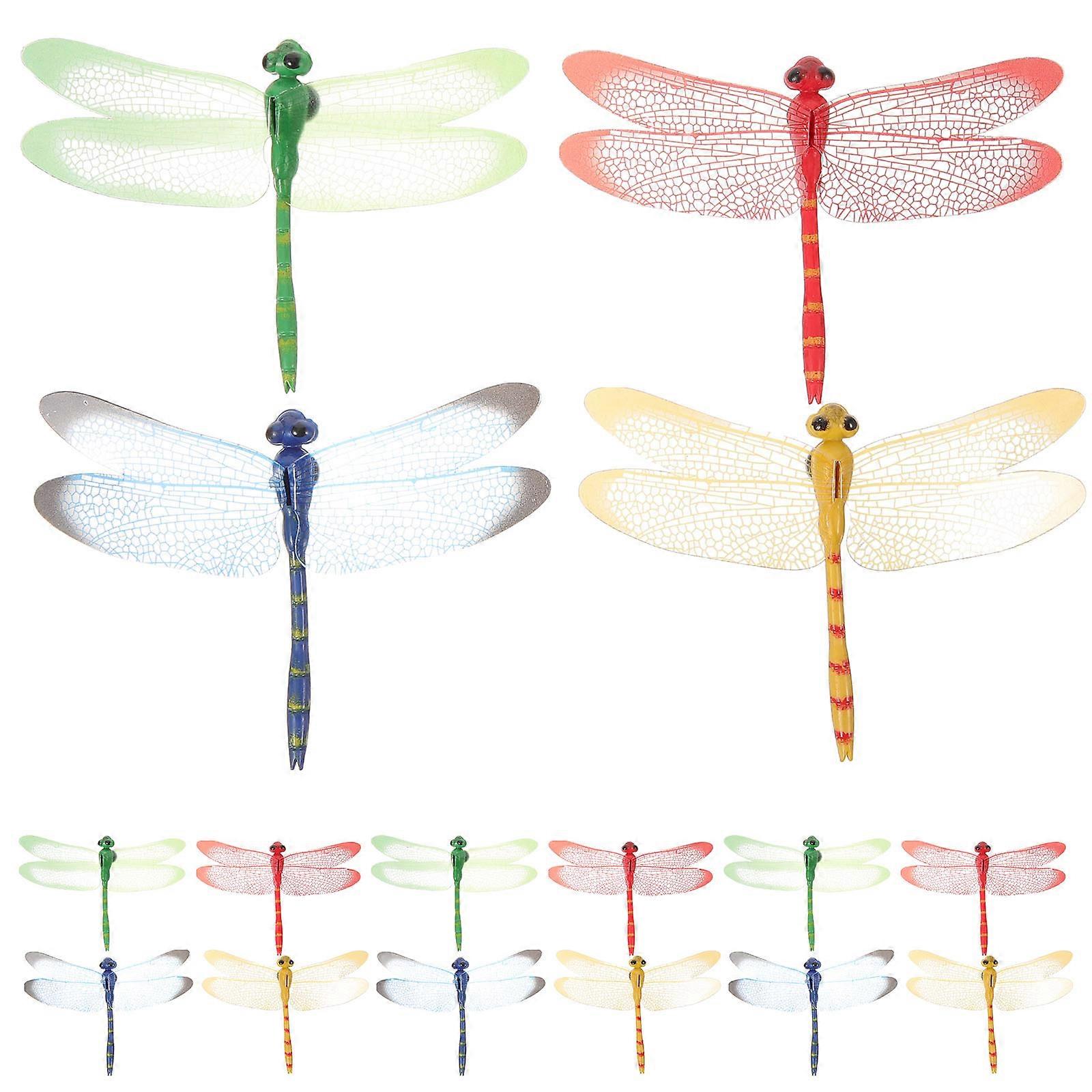 Magnetic Cartoon Magnet Fridge Magnets 3D Dragonfly Shape Whiteboard Decorative Use Assorted Color 25Pcs