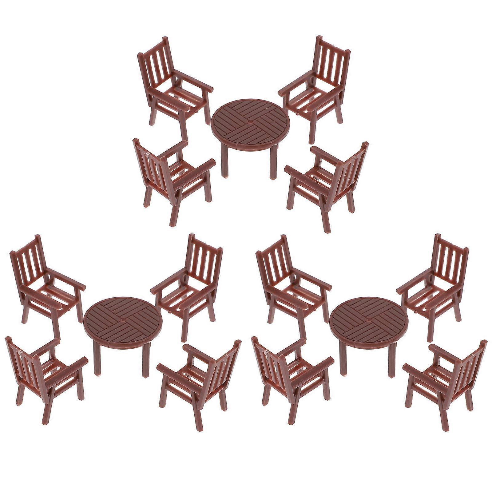 4 Sets Mini Table Chair Set Furniture Model for Mini House Living Room Accessory