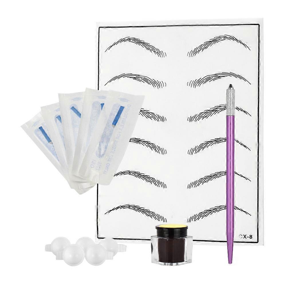 Eyebrow Pen Kit Eyebrow Microblading Pen Kit Hair-Like Curved Eyebrow Pen Purple 1Set