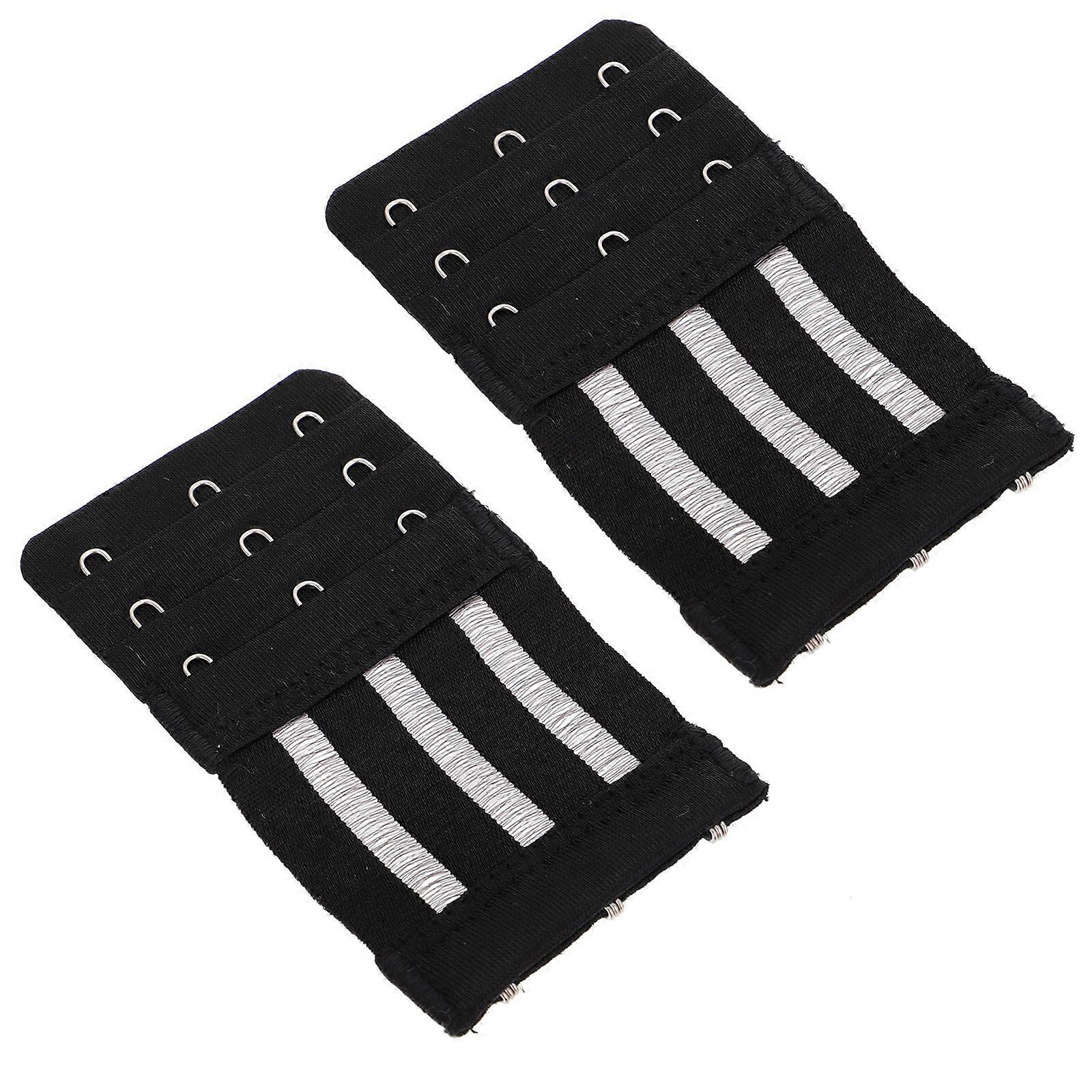 Comfortable Black Bra Extenders with Stainless Steel Hooks for Girls Adjustable Elastic Bands 10pcs
