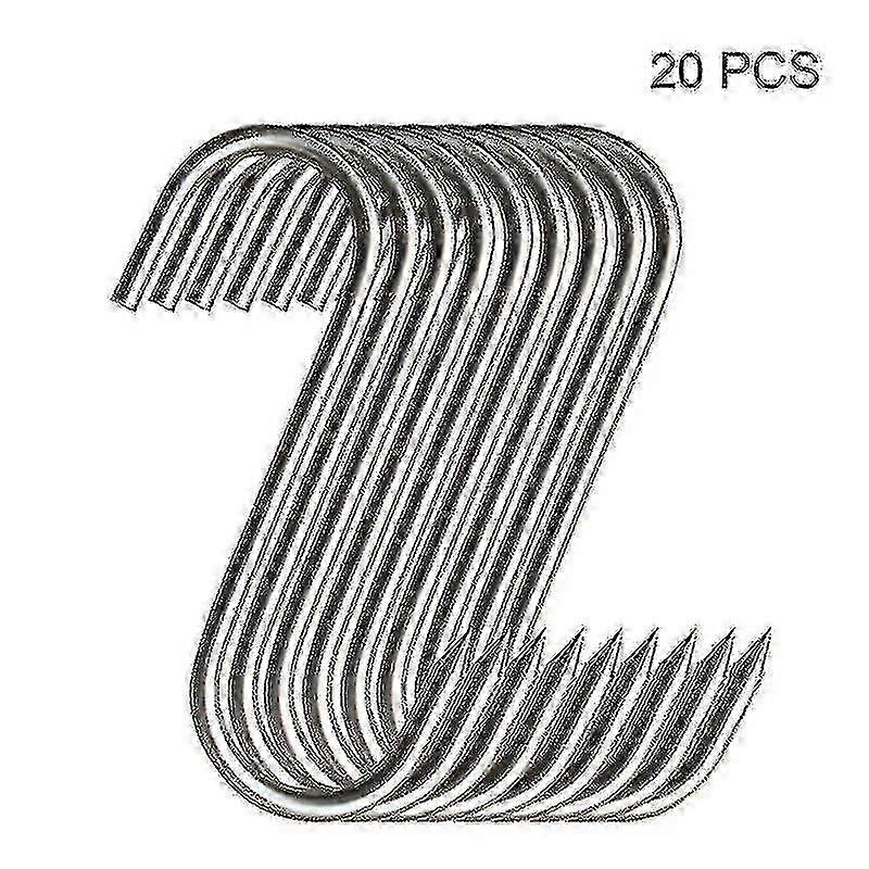 20pcs Stainless Steel Hooks With Sharp Tip For Butcher Shop For Kitchen Hot And Cold Smoking Practic