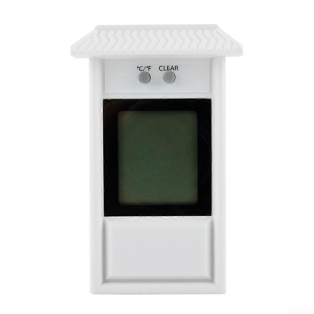 Digital Thermometer for Indoor and Outdoor Use, Waterproof Design, Max/Min Temperature Display, White Color, Ideal for Greenhouses