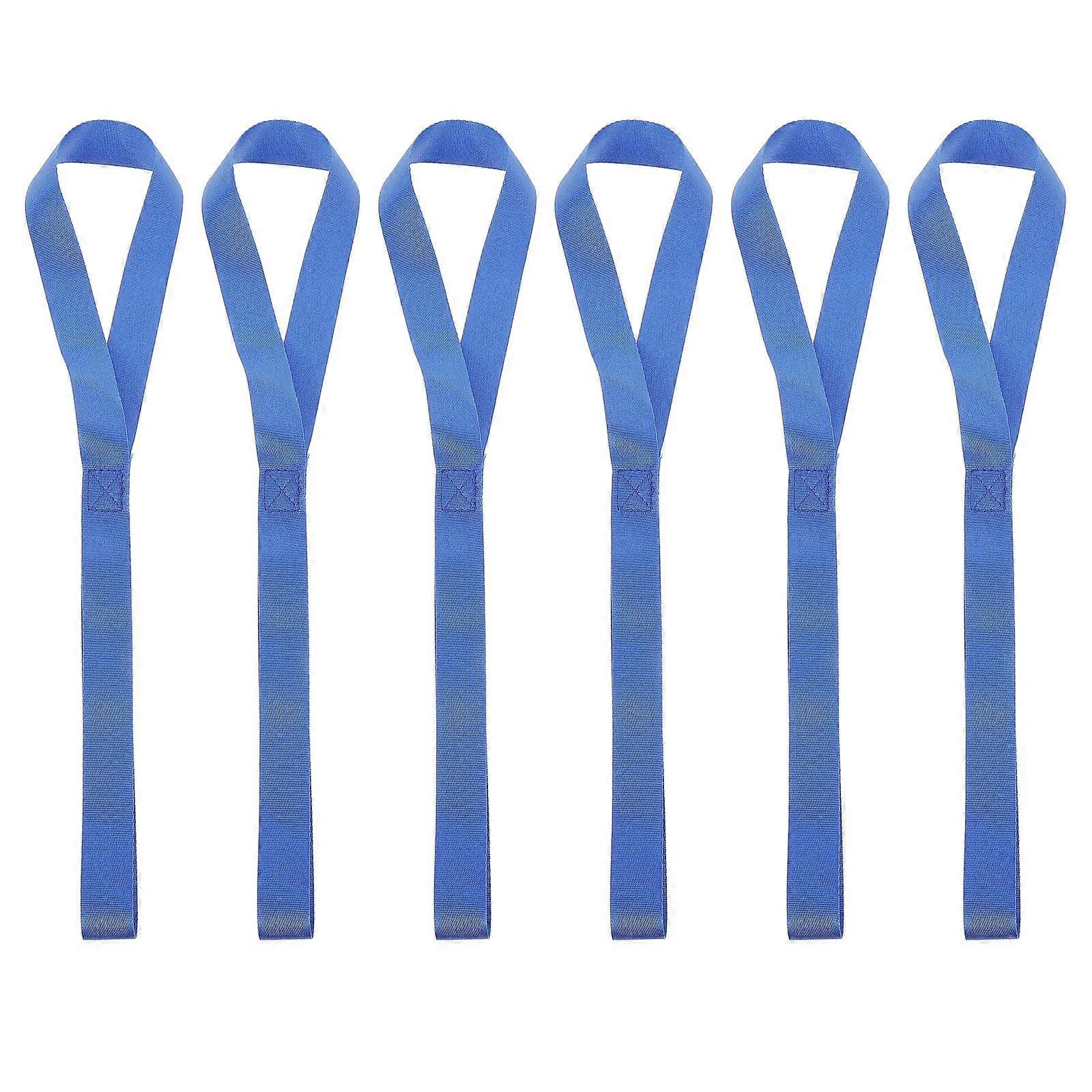 Blue Nylon Tie Down Loops for Storage Use Secure Scooters and Luggage Belt 6pcs