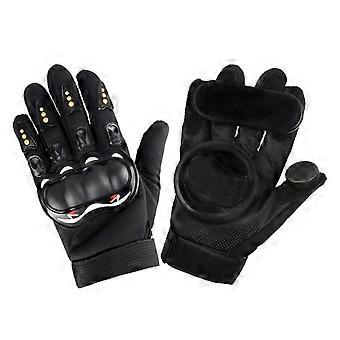 2 x Skateboard Gloves Downhill Sliding with Impact Wrist Protection for Skating Skateboard Skiing