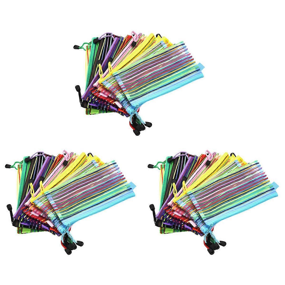 A6 Zipper Mesh Pouch, Colorful Pencil Bag Document Bag (14 Pieces)