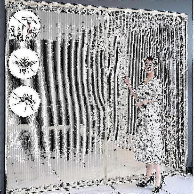 Large-Size Magnetic Door Curtain, Insect-proof Automatic Closing Invisible Netting for Doors