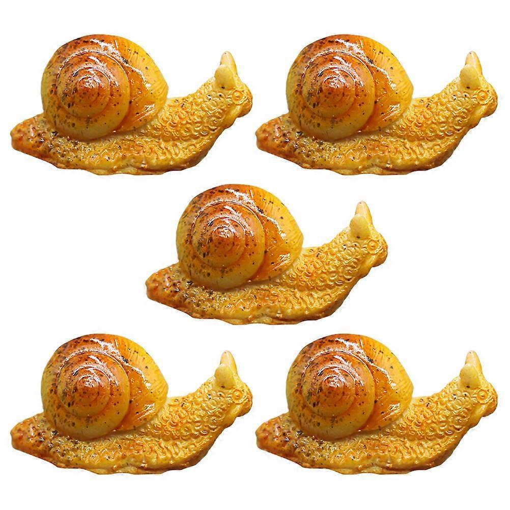 Snail Figurine Miniature Snail Ornament Indoor Decor Resin Material Compact Shape Simple and Classic Design 5Pcs