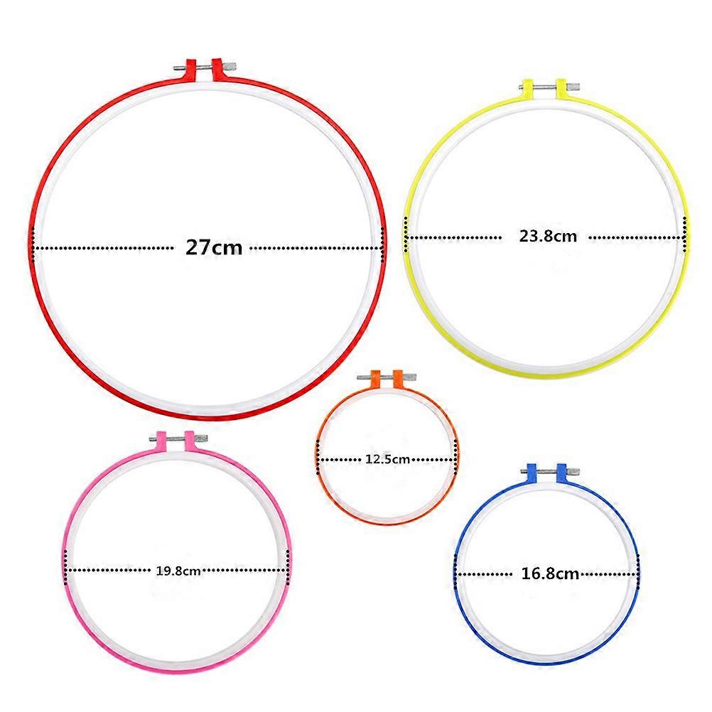 Embroidery Hoop Circle Frame Fix Fabric Craft Projects Embroidery Work Beginners 5Pcs