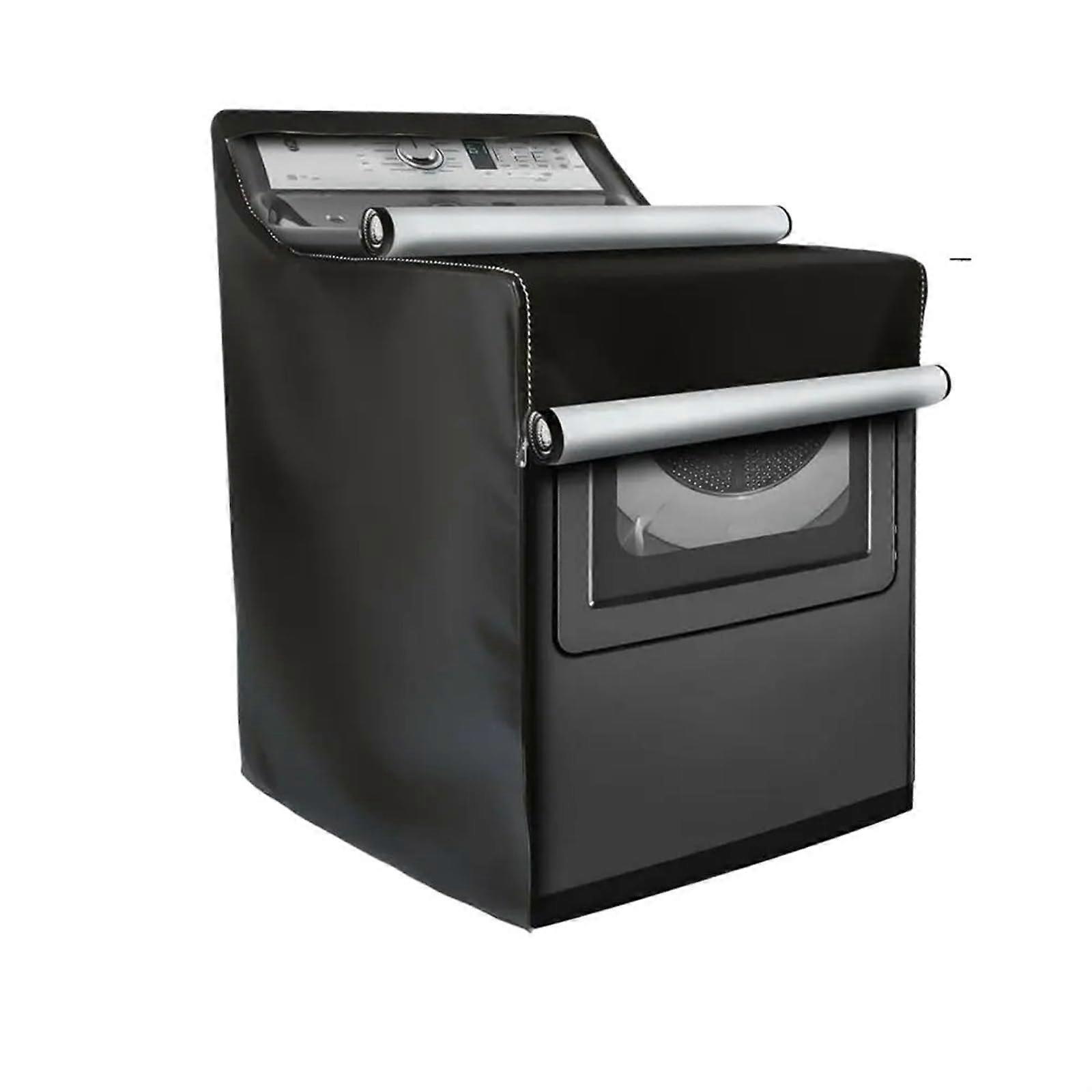 Washing Machine Cover Dust-Proof Waterproof UV Shield for Washer/Dryer Black