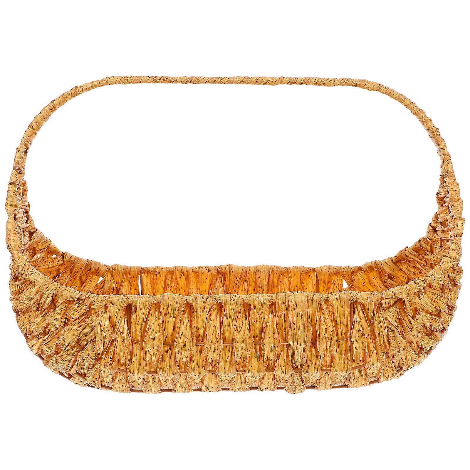Handwoven Portable Basket for Garden Harvest, Picnic, and Fruit Organization – Rustic Outdoor Decoration for Events and Gatherings