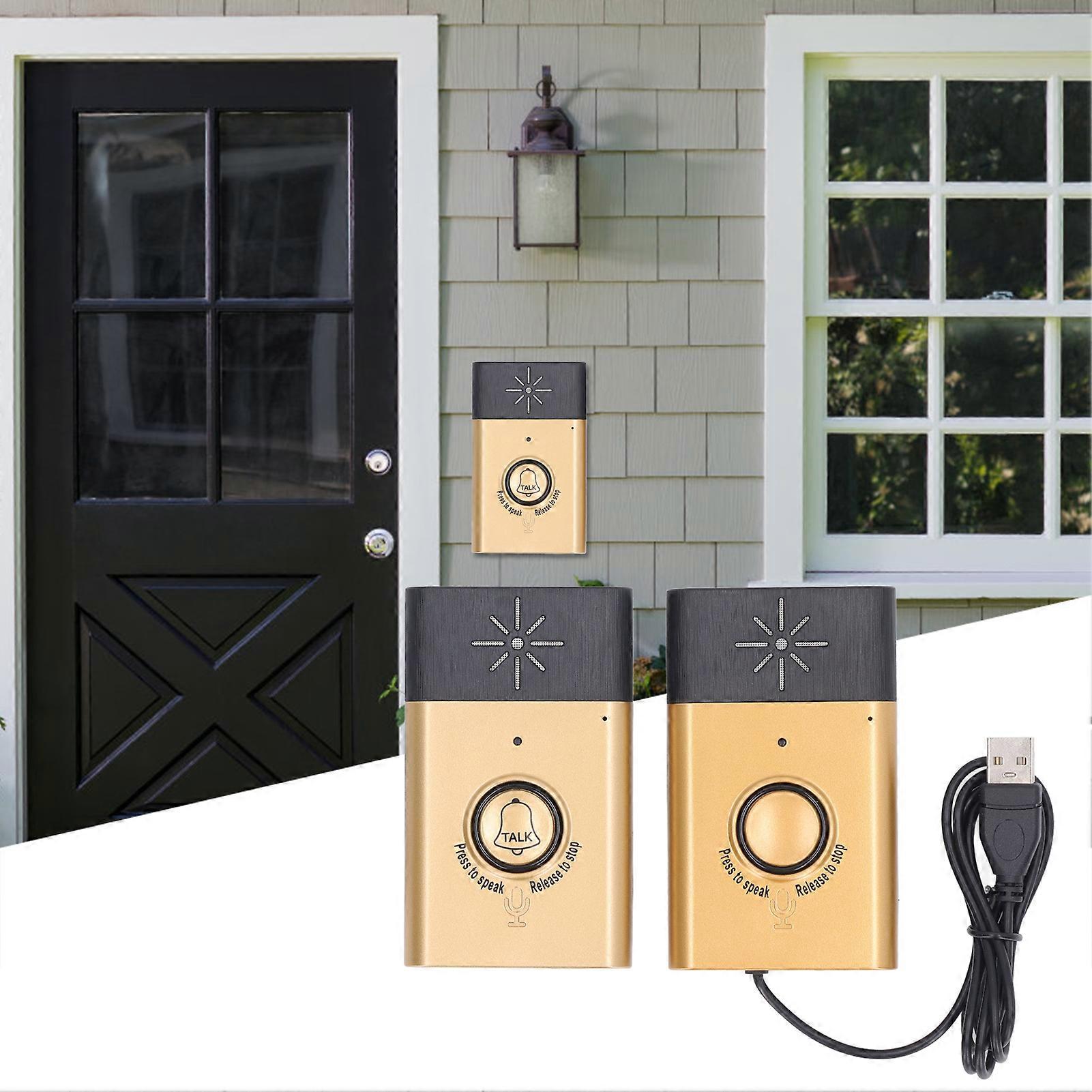 Smart Wireless Voice Doorbell Electronic Two Way Intercom for Home Office Security 