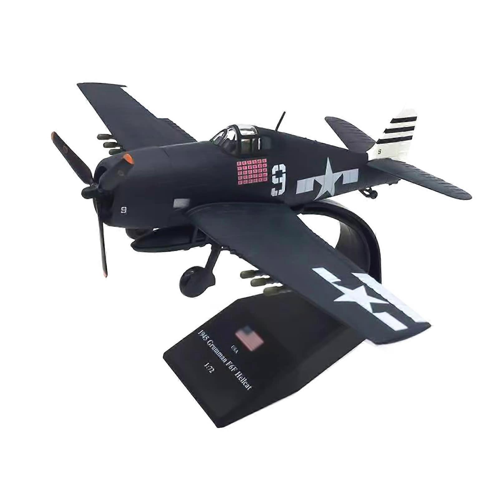 1:72 Alloy WWII U.S. F6F Hellcat Shipboard Fighter Aircraft Model Simulation Aviation Science Exhibition Model Collection