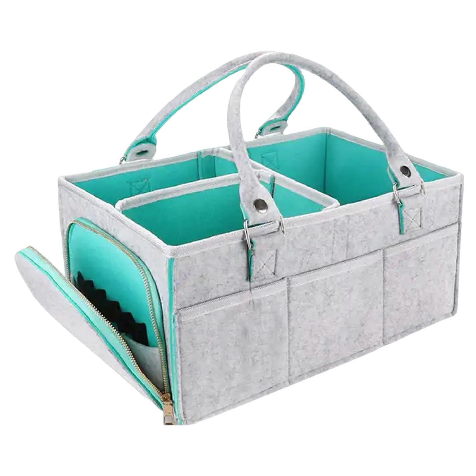 Baby Nappy Caddy 15 x 10 x 7 Multiple Nappy Caddy Organiser Made of Felt with Side Pockets and Lifting Handle Essentials Gifts for Mums