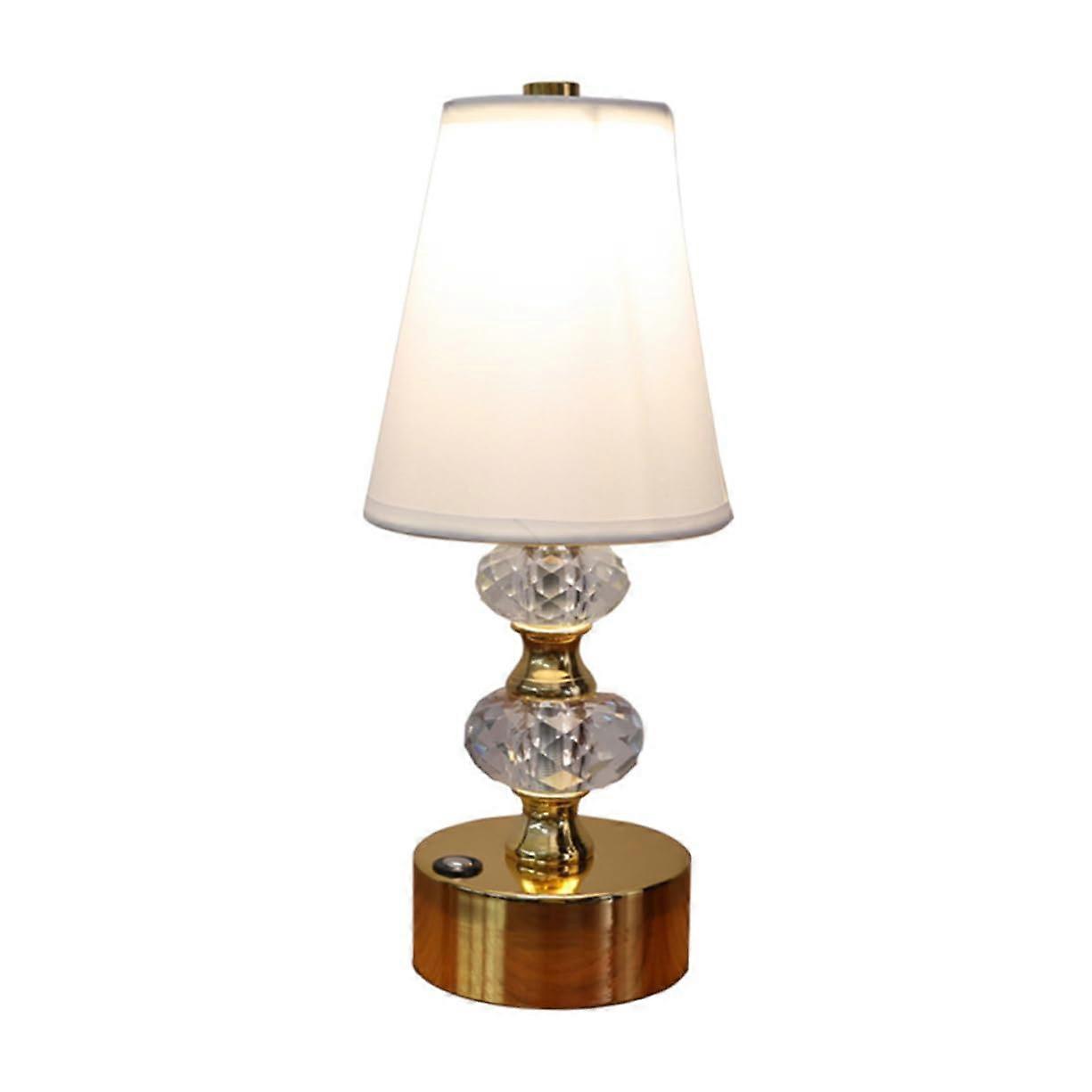 Dimmable Night Light Table Lamp Vintage Gold Desk Lamp for Bedside Reading with Metal Base and Adjustable Brightness