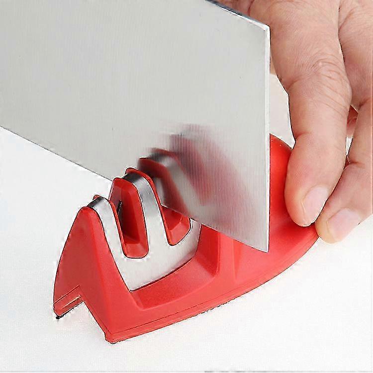 Portable 2-Stage Mini Knife Sharpener for Outdoor Use, Red